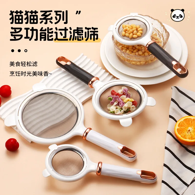 

Creative 304 Stainless Steel Colander Foam Spoon Household Strainer Kitchen Spoon with Hook Mesh Drain