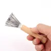1pc Hair Brush Cleaner Mini Dirt Remover Home Travel Salon Rake with Metal Wire Portable Comb Brush Wooden Handle Cleaning Tools 3