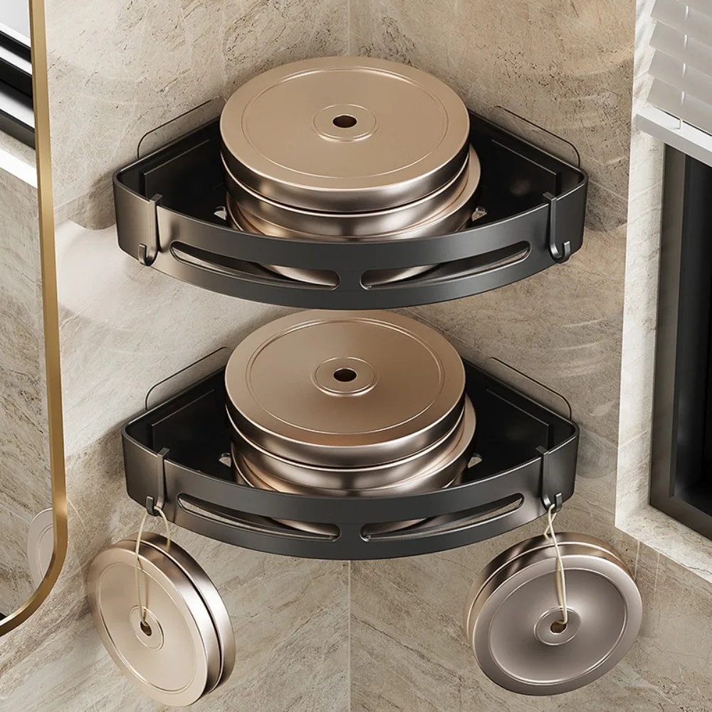 1/2/3pcs Adhensive Bathroom Shampoo Holder Shower Caddy Shelves Storage No Drill Shelf Corner Towel Holder Shelves for Bathroom 4