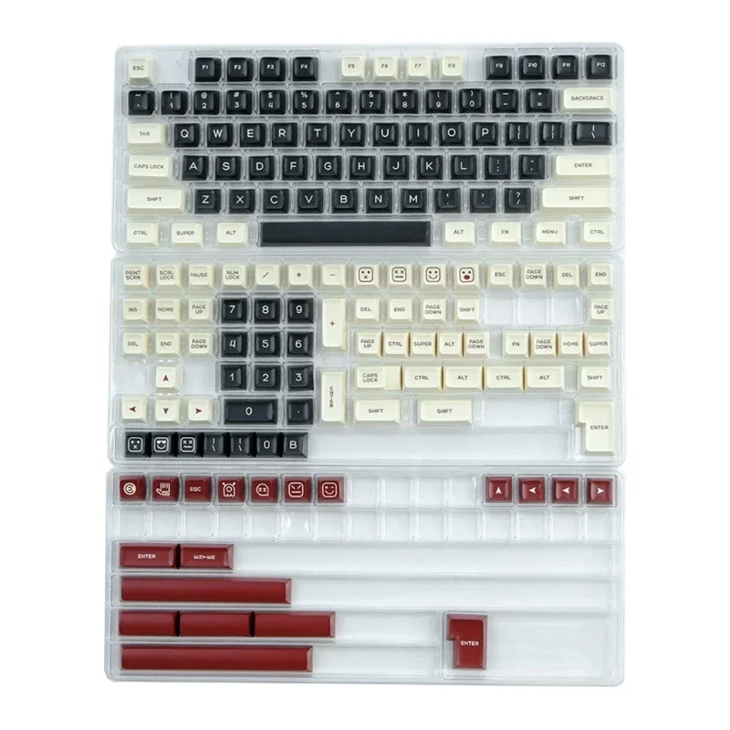 

160 Keys Bow Theme Keycaps Black White 160 Keys Double Shot Keycap Set for Mechanical Keyboards