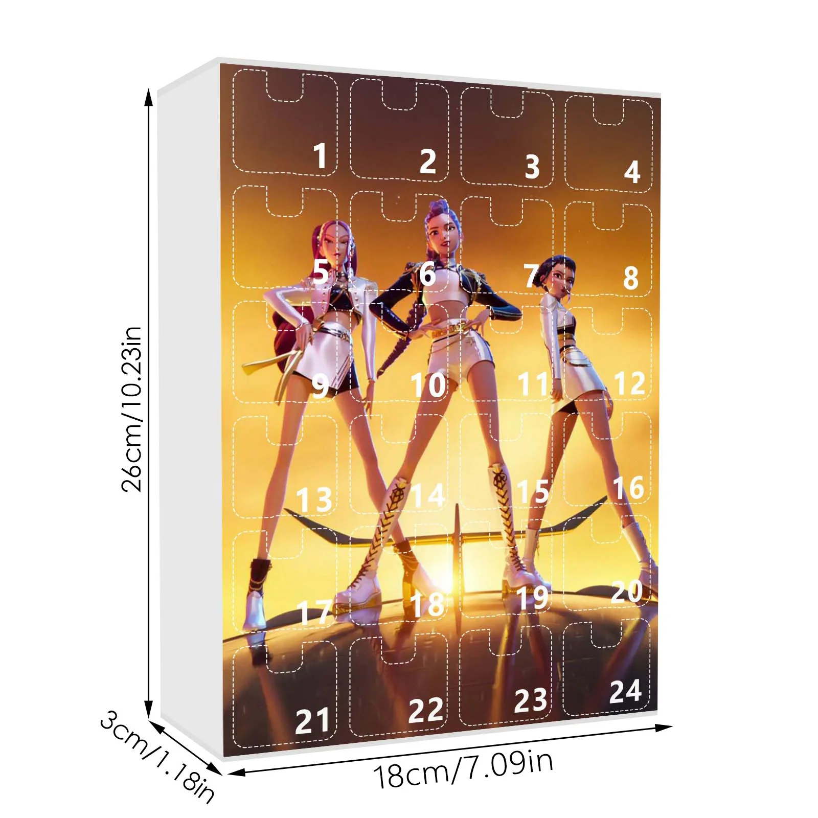 New KPop Demon Hunters 24pcs Advent Calendar Box Kawaii Acrylic Keychain HUNTR X Rumi Mira Zoey Jinu Kid Surprise Box Toy Gift