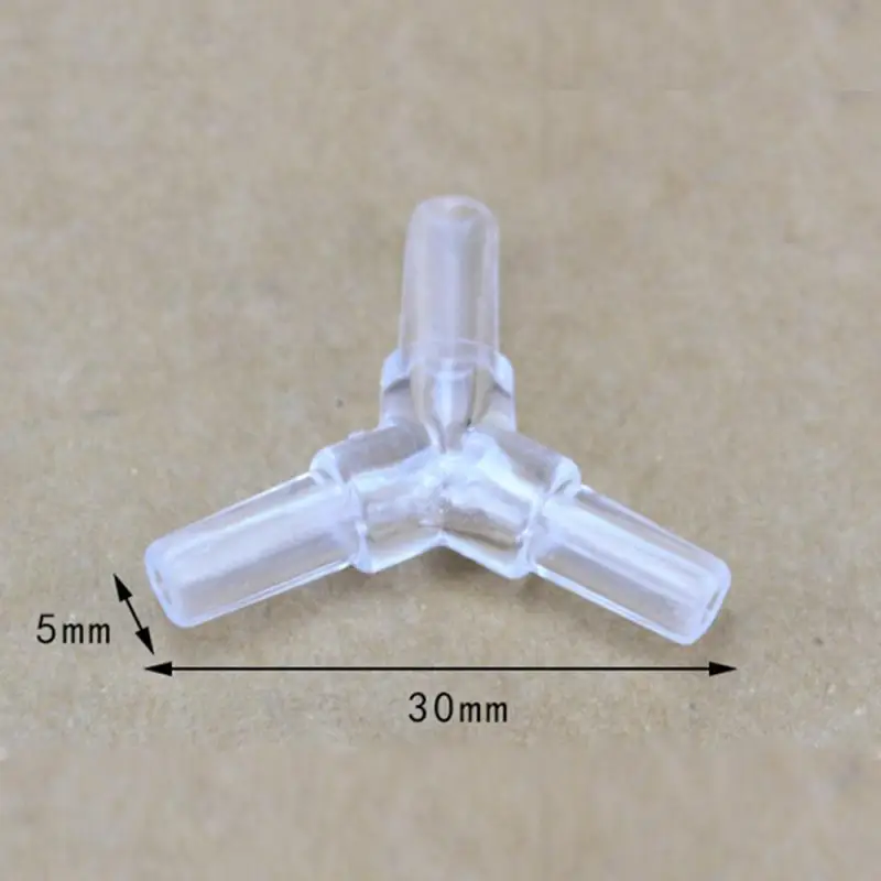 1~4PCS 5mm Aquarium Fish Tank Water Pipe Fittings Air Pump Hose Distributor Splitters Elbow Tee Transparent Acrylic Connectors 5