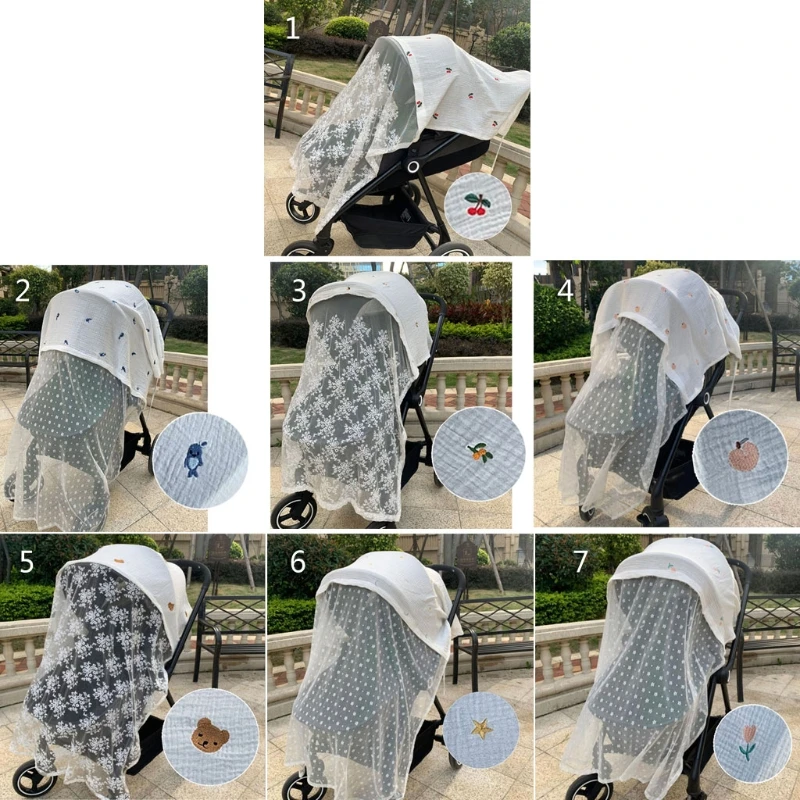 

Baby Stroller Cover Gauze Sunshade Windshield Sunscreen Curtain Breathable Mesh