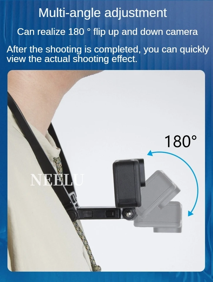 Camera Borst Mount voor GoPro, Verstelbare Strap Borst POV Telefoon