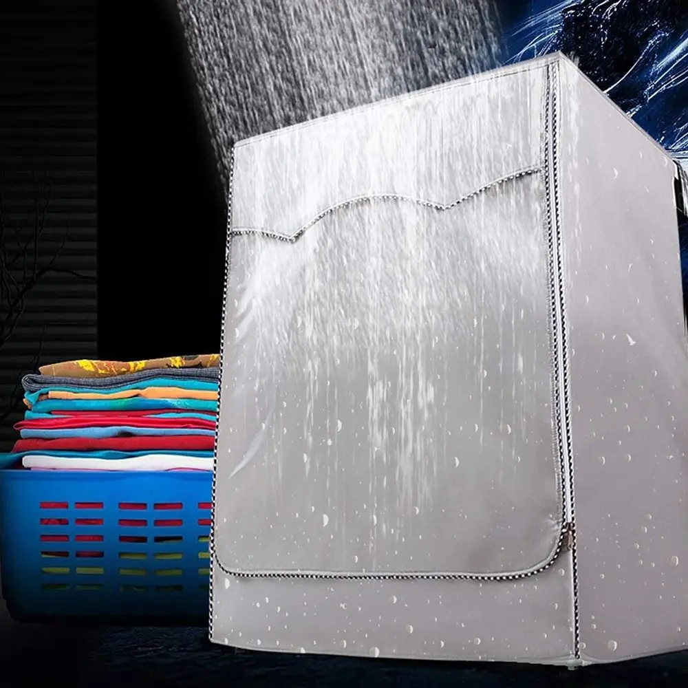Neue Universal Waschmaschine Abdeckung mit Roll Rand Oxford Waschmaschine Trockner Abdeckung Silber Waschmaschine Abdeckungen für Frontlader Maschine – Detail 2