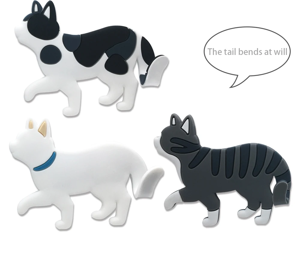 Walking Cat Creative Cartoon Cute Magnetic Suction Hook, Refrigerator Fridge Magnet With Hooks Auxiliary Hooks Home Storage