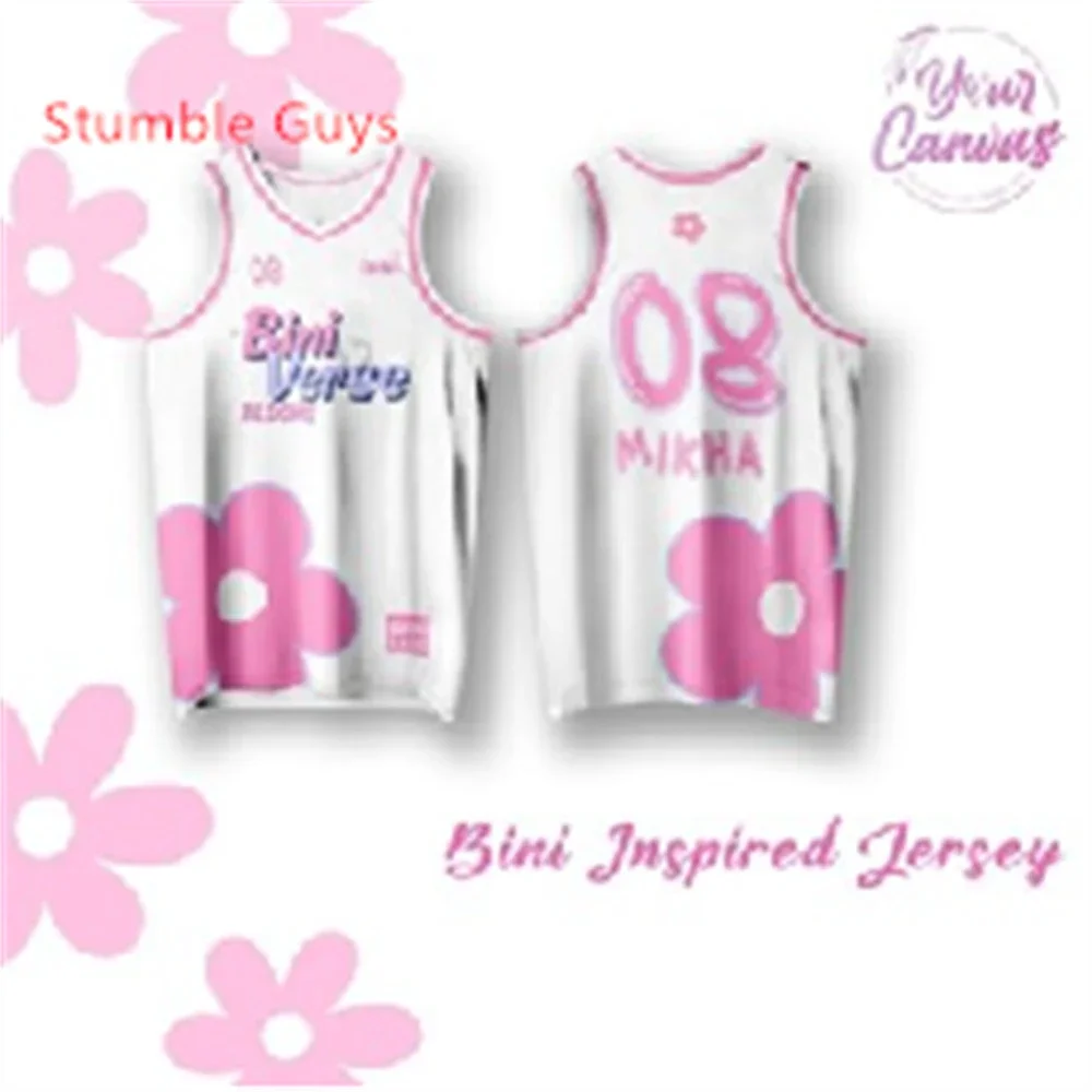 BINI BLOOOMS T-shirt SHEENA VERSE Pink Full Sublimation Vest JERSEY New Summer Short Sleeve Men Women Children Clothes Tops 6