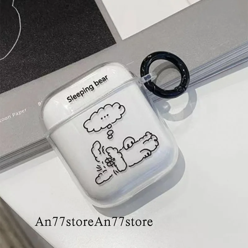 

Чехол для наушников apple airpod 2/1, прозрачный, с кольцом