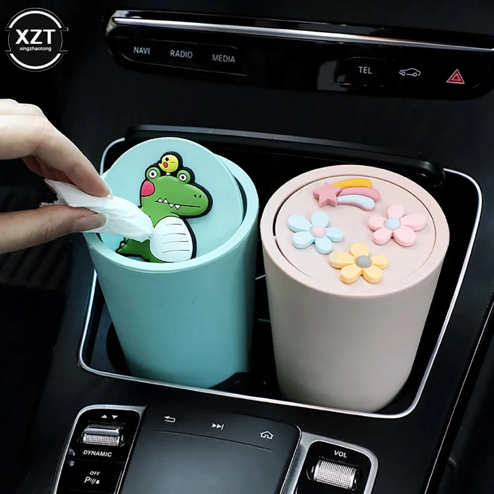 Cute and Creative Small Mini Car Trash Can Car Storage Box Storage Bag Desktop Trash Can Debris Box Kawaii Gifts Accessories car storage bag car trash can car armrest storage box