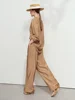 AMII Minimalism Shirt Pants For Women 2025 Spring New Casual Basic Single Breasted Shirt Straight Long Wide Leg Pants 12511048 4