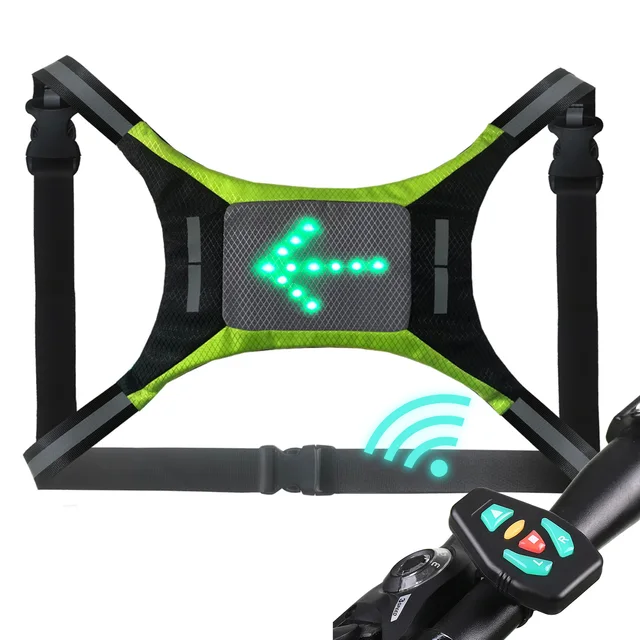 Mochila Led Chaleco Reflectante LED Para Bici Con Intermitentes Y