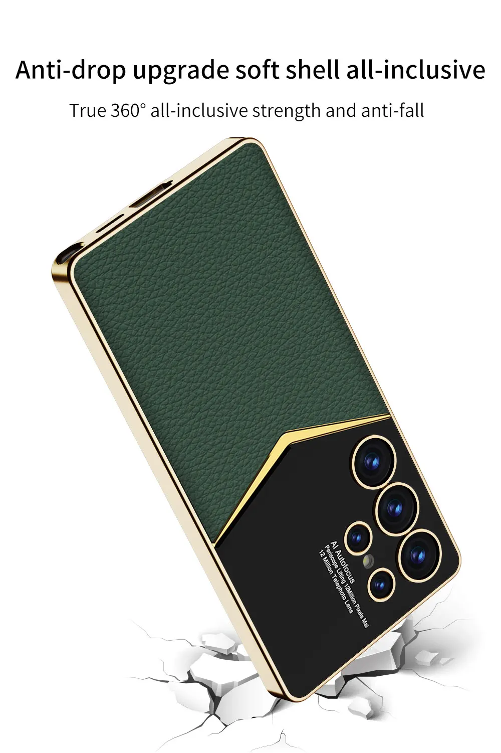 Luxury Leather Plating Case For Samsung Galaxy S25 Ultra Plus Camera Protective
