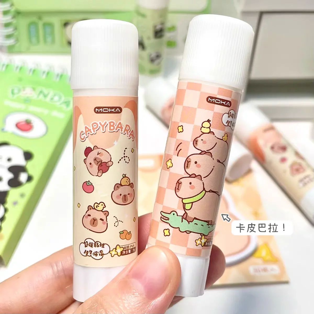 10Pieces Capybara Cartoon Solid Glue Stick Strong Adhesives Glue Stick for Student Stationery Solid Glue High Viscosity Supplies 3