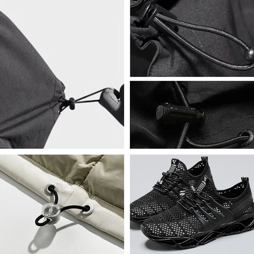 10pcs Plastic Stopper Cord Lock Bean Toggle Clip Apparel Shoelace Sportswear Rope Paracord Lanyard Accessories Colorful