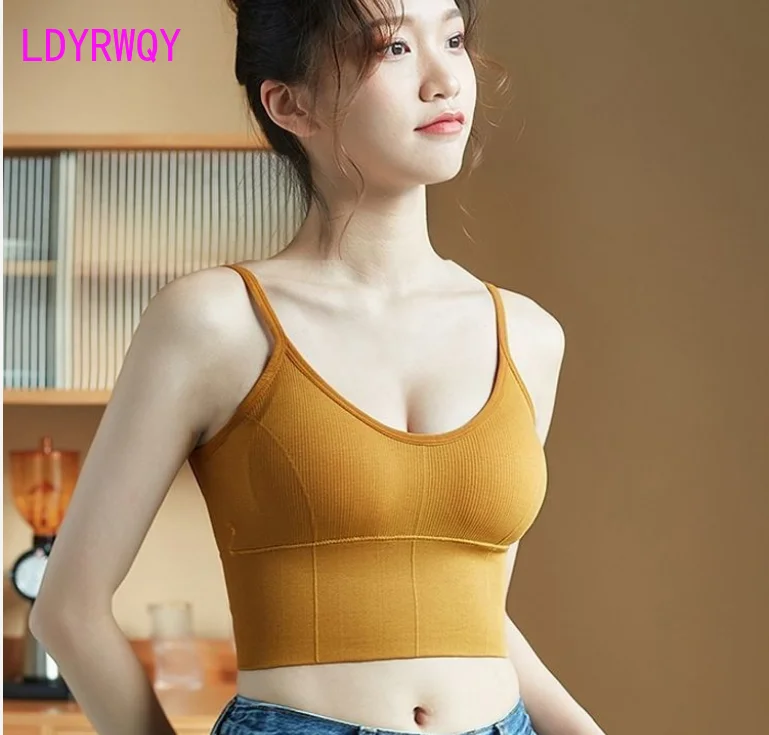 

U-shaped beauty back waistcoat with chest cushion vest camisole Tanks