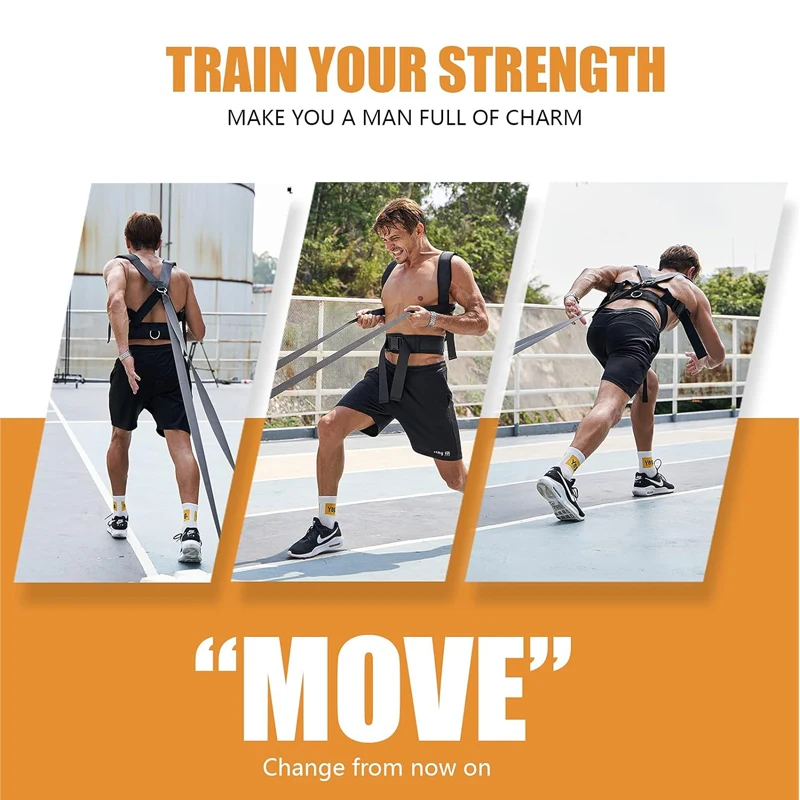 Sled Pulling Harness Tire Pulling Harness With Pull Strap For Resistance Training Adjustable Padded Shoulder Strap gym accessories