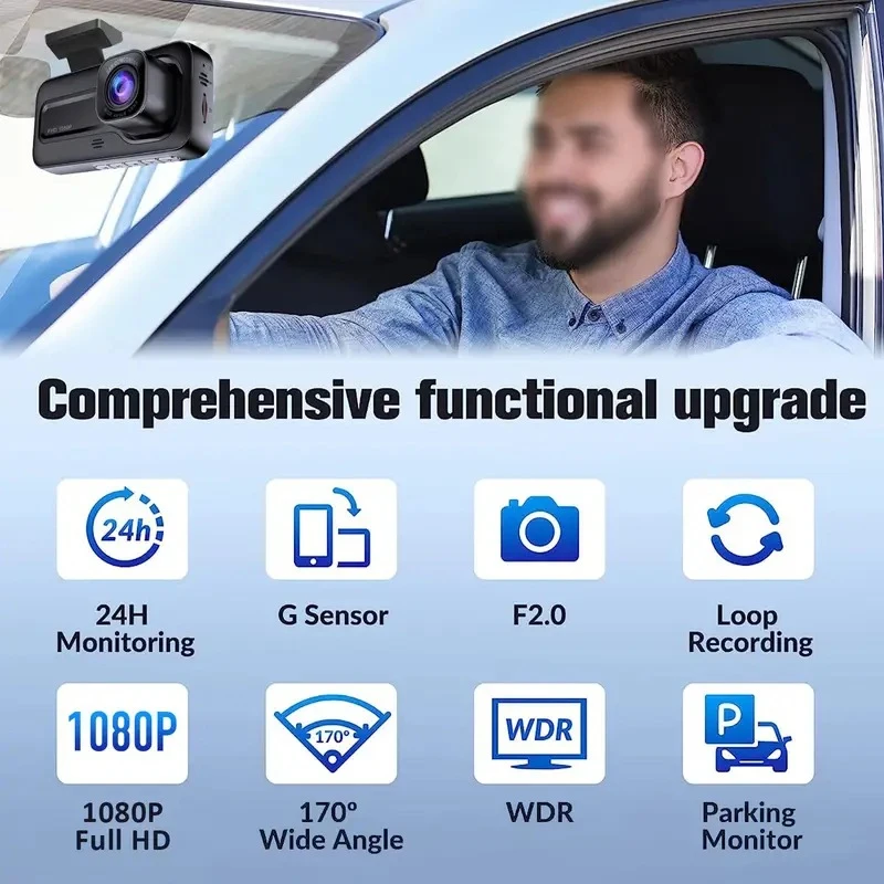 Car Camera 3 Channel Dash Cam 1080P HD Video Recorder Vehicle Rear View Camera Car DVR Parking Monitor Car Accessories