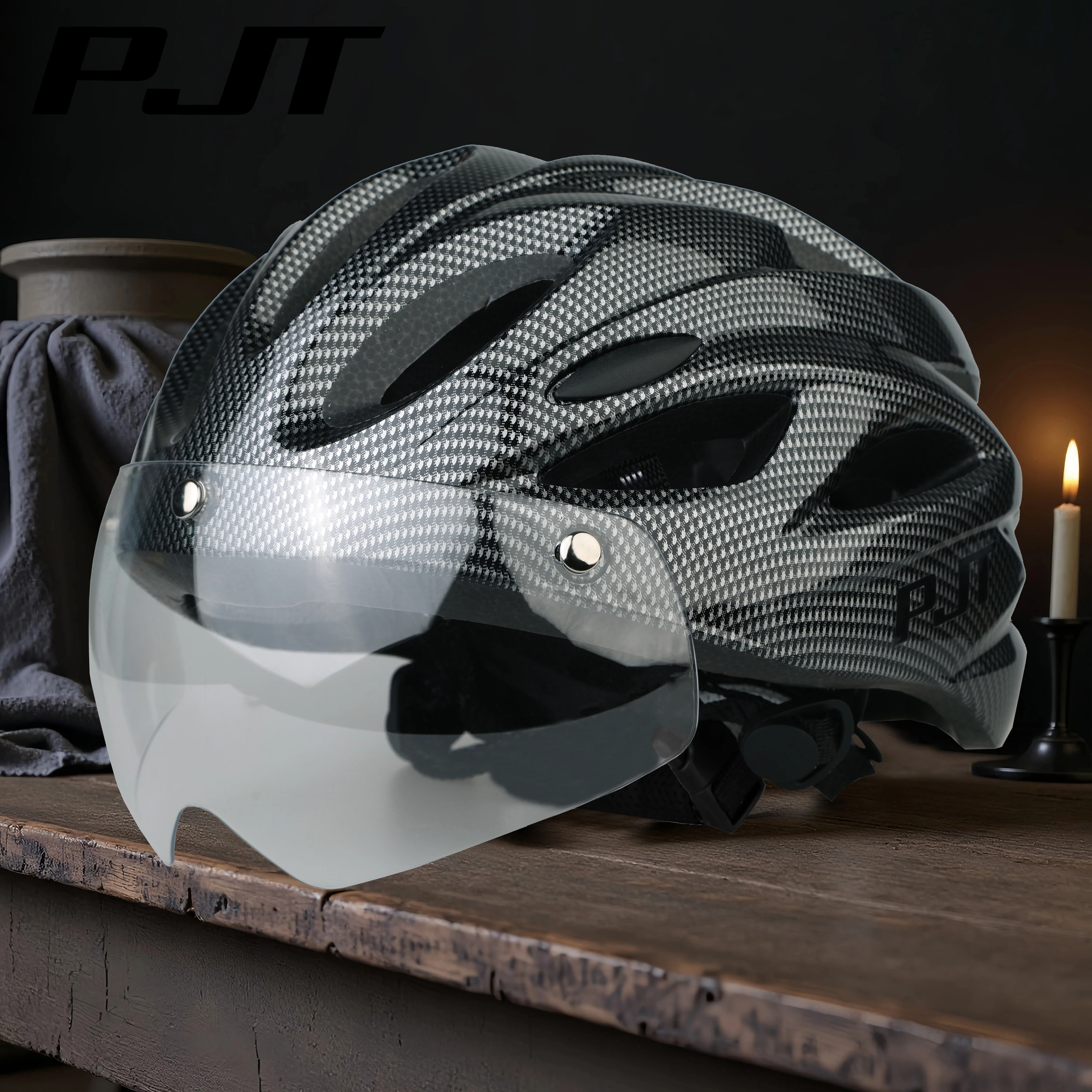 PJT Leichter, atmungsaktiver Fahrradhelm mit magnetischer Anziehungsschutzbrille, Linse, Fahrradhelm, frei umschaltbarer Fahrradhelm für Erwachsene – Detail 8