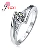 Amazing Style Full Size Shiny CZ Finger Rings Women Girls 925 Sterling Silver Birthday Party Jewelry Wholesale 1