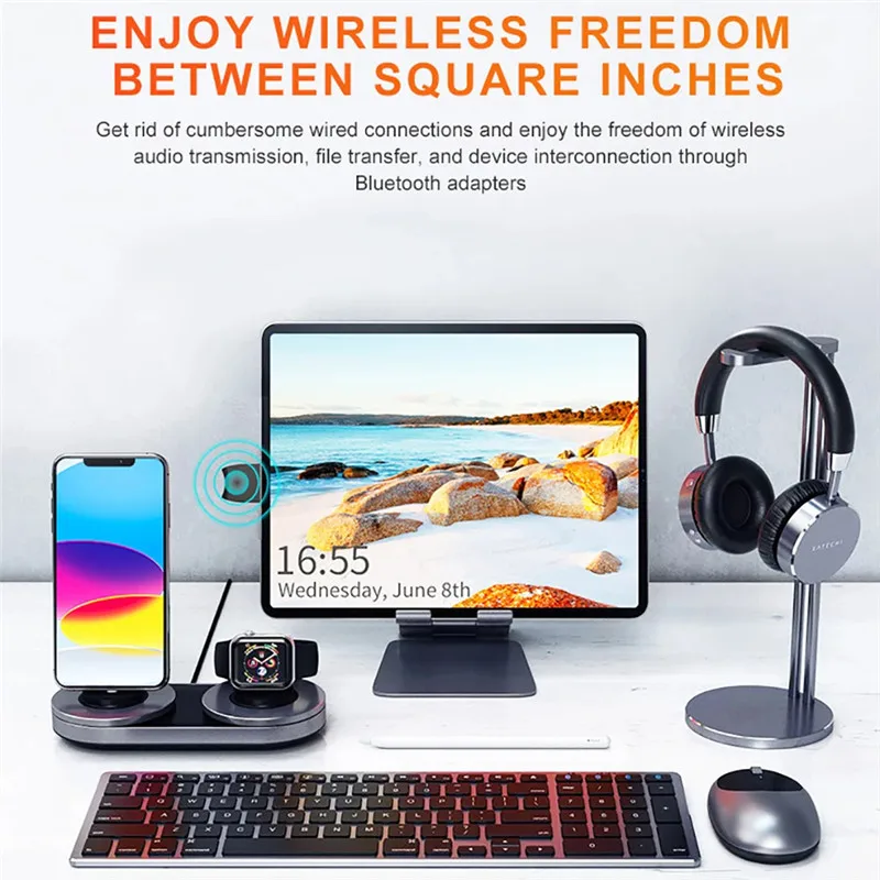 USB Bluetooth 5.3 Adapter Wireless 5.1 Dongle for PC Laptop Wireless Speaker Audio Receiver