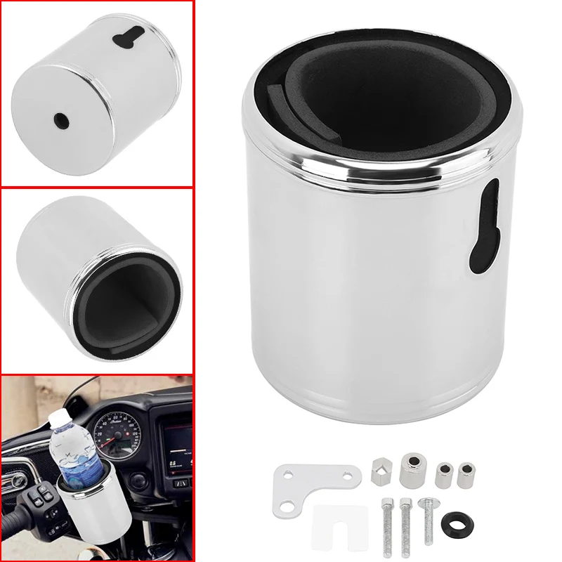 motorcycle cnc oil filter cover machine oil grid billet for harley sportster iron xl883 1200 dyna touring road king ultra softai Motorcycle Chrome Cup Holder Handlebar Drink Bottle For Harley Touring Road King Dyna 1997-2018 For Indian Roadmaster Chieftain