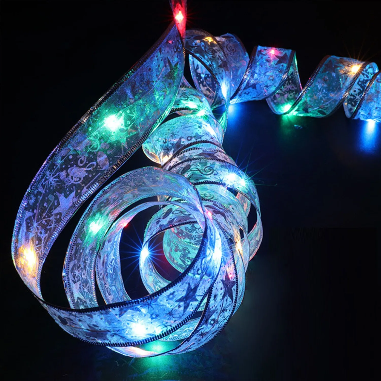 Ribbon Fairy Light Christmas Decoration Christmas Tree Ornaments For Home 2022 Bows String