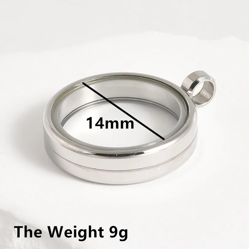High-Quality Stainless Steel Round Glass Coin Bezel Photo Locket Pendant