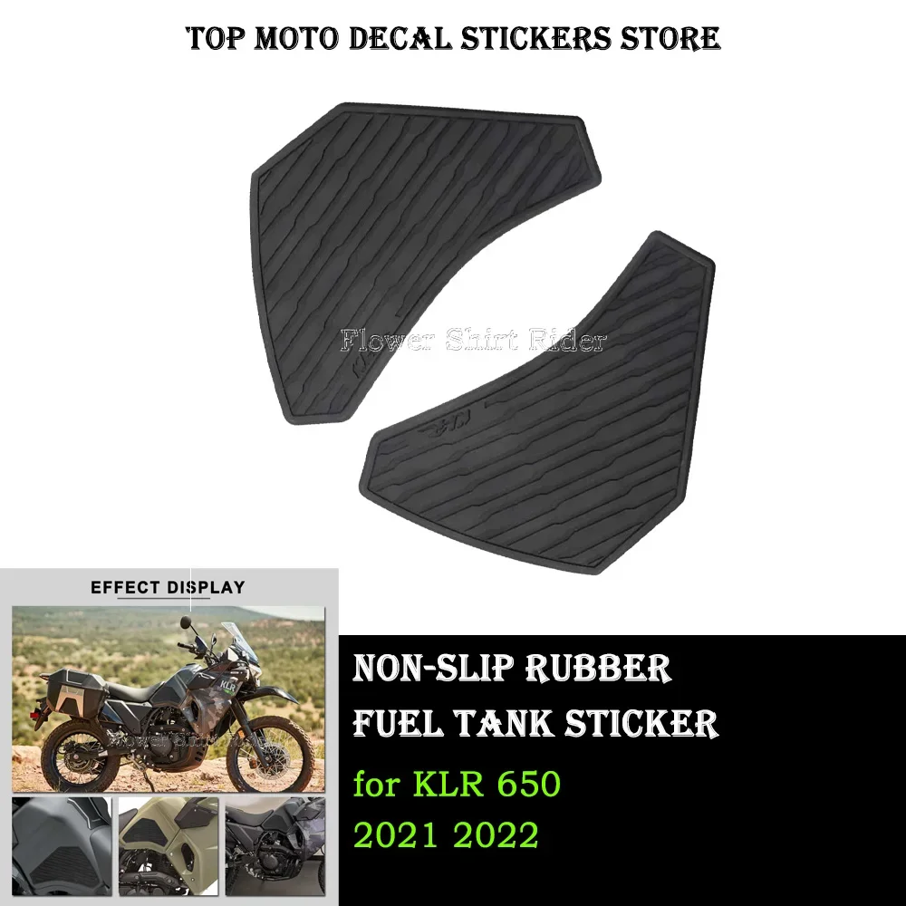 For KLR 650 KLR650 2021 2022 Tank Pads Anti-slip Scratch-resistant Rubber Knee Grip Sticker Decal Fuel Tank Protect 3m anti slip motorcycle fuel tank pad frosted protect cover kit accessories for aprilia rsv4 2010 202121 tuono 1100 2015 20