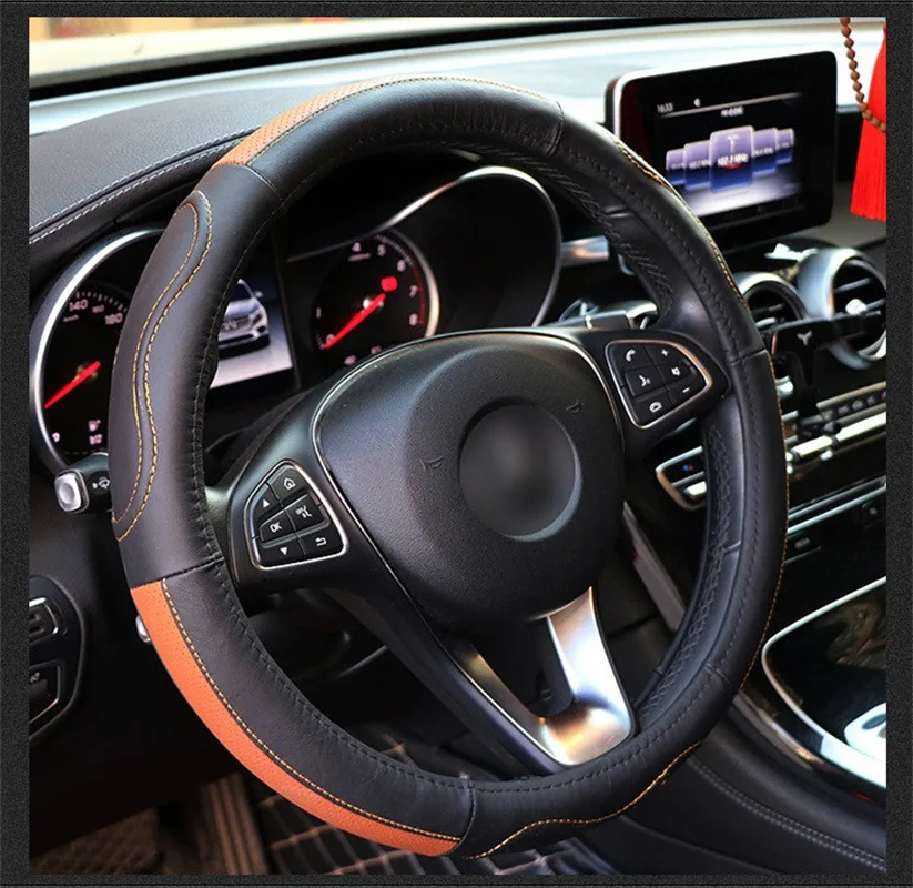 

Car Steering Wheel Cover For Fiat 500 Punto Tipo Freemont Bravo Panda Accessories