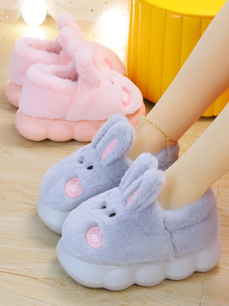 Girls Footwear Mule Bedroom Slippers White Rabbit Hare Slippers