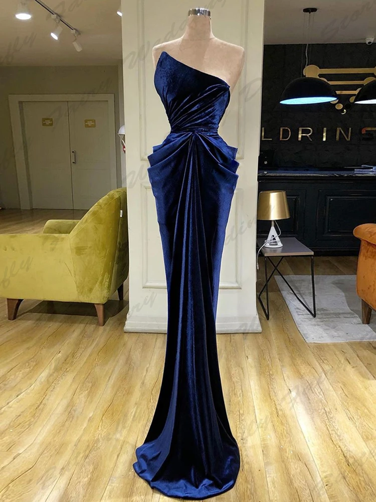 Elegant Gorgeous Satin Evening Dresses Sexy Backless Mermaid Off Shoulder Sleeveless Slimming Mopping Prom Gowns For Women 2024