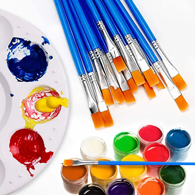 100pcs Paint Brushes Set for Kids Acrylic with Flat Round Pointed Paint  Brushes Craft Watercolor Oil Painting Brushes - AliExpress