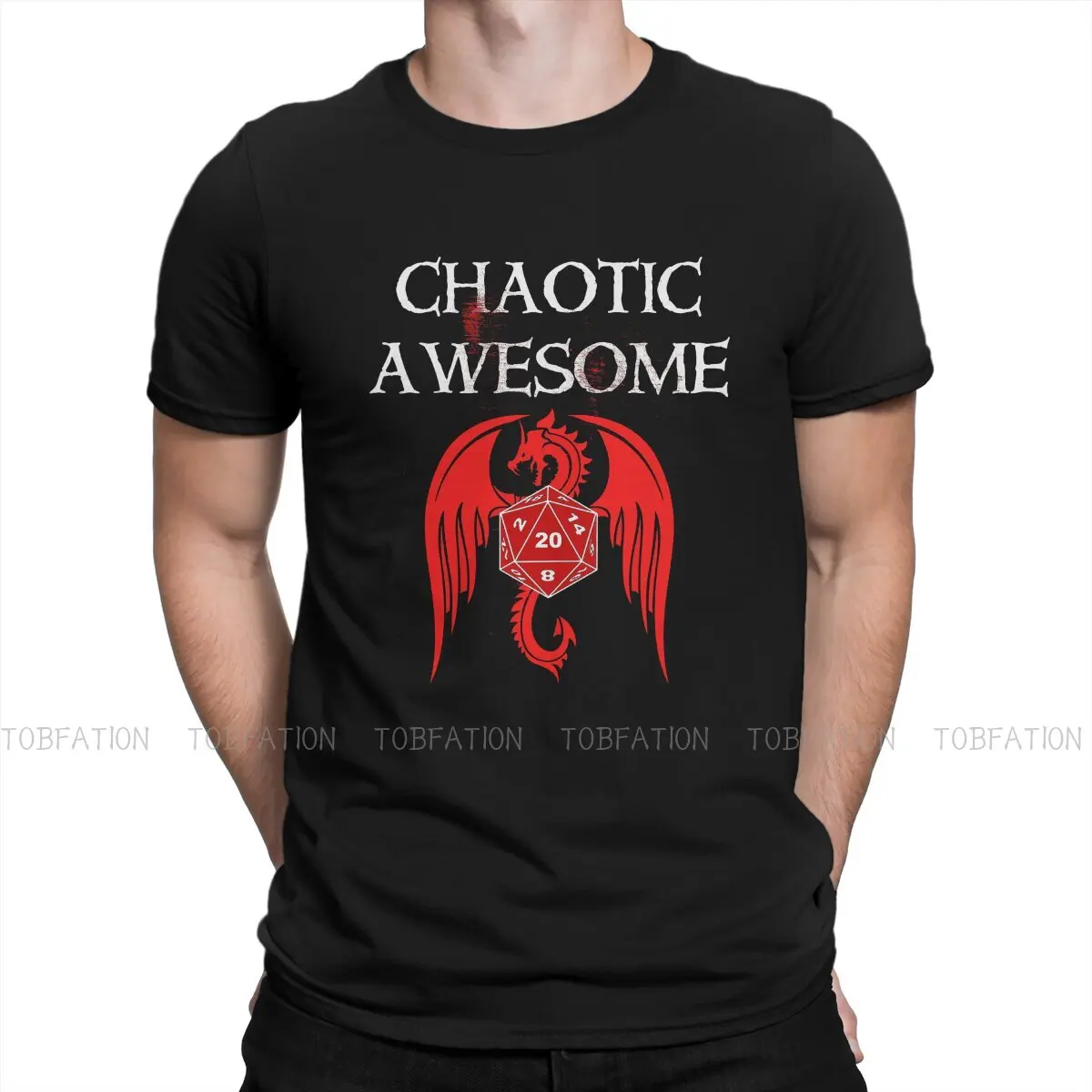 

DnD Chaotic Awesome Tshirt Graphic Men Tops Vintage Grunge Summer Clothing Cotton Harajuku T Shirt