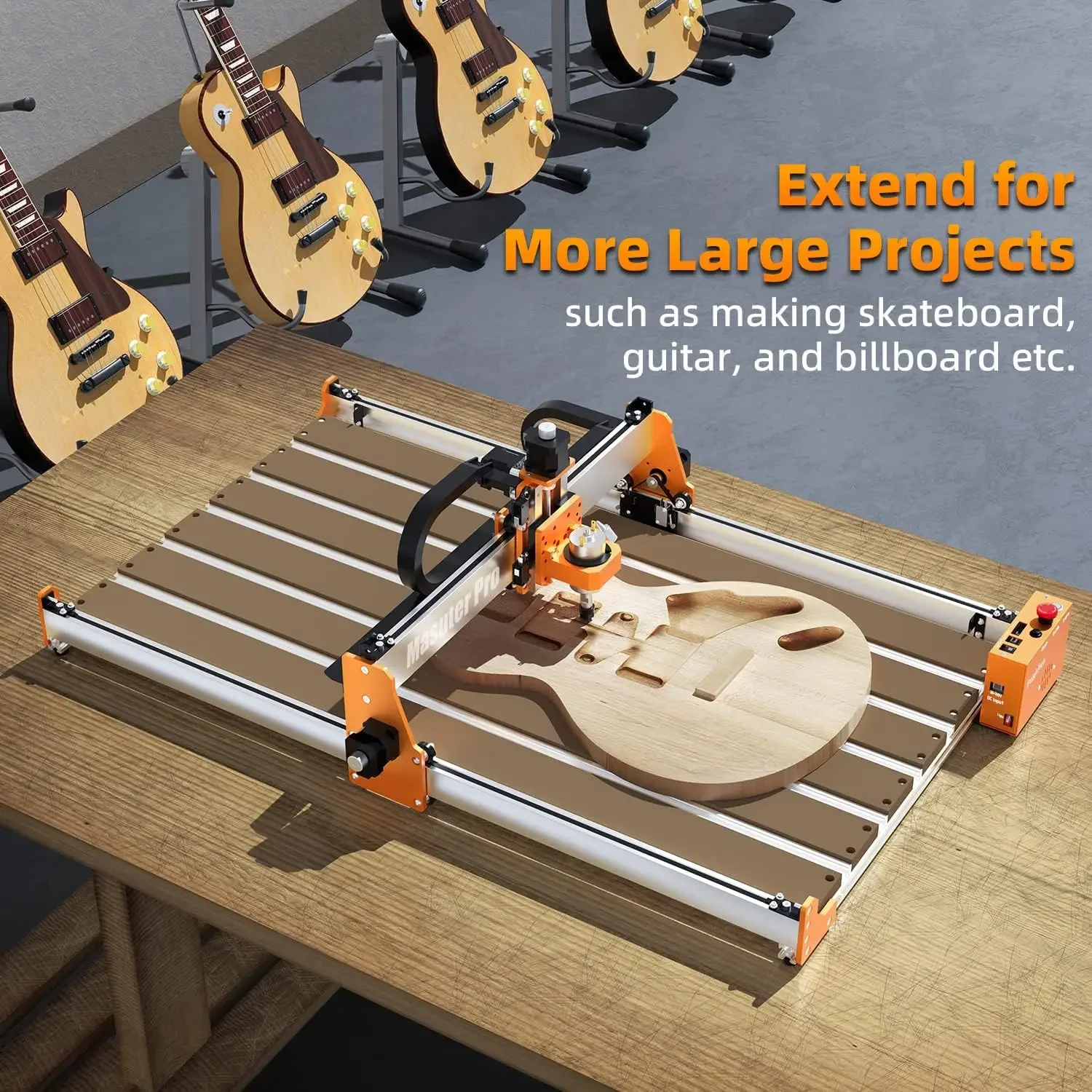 FoxAlien 4080 Extension Kit with Upgraded Hybrid Spoilboard for Masuter Pro CNC Router Machine Working Area Extend