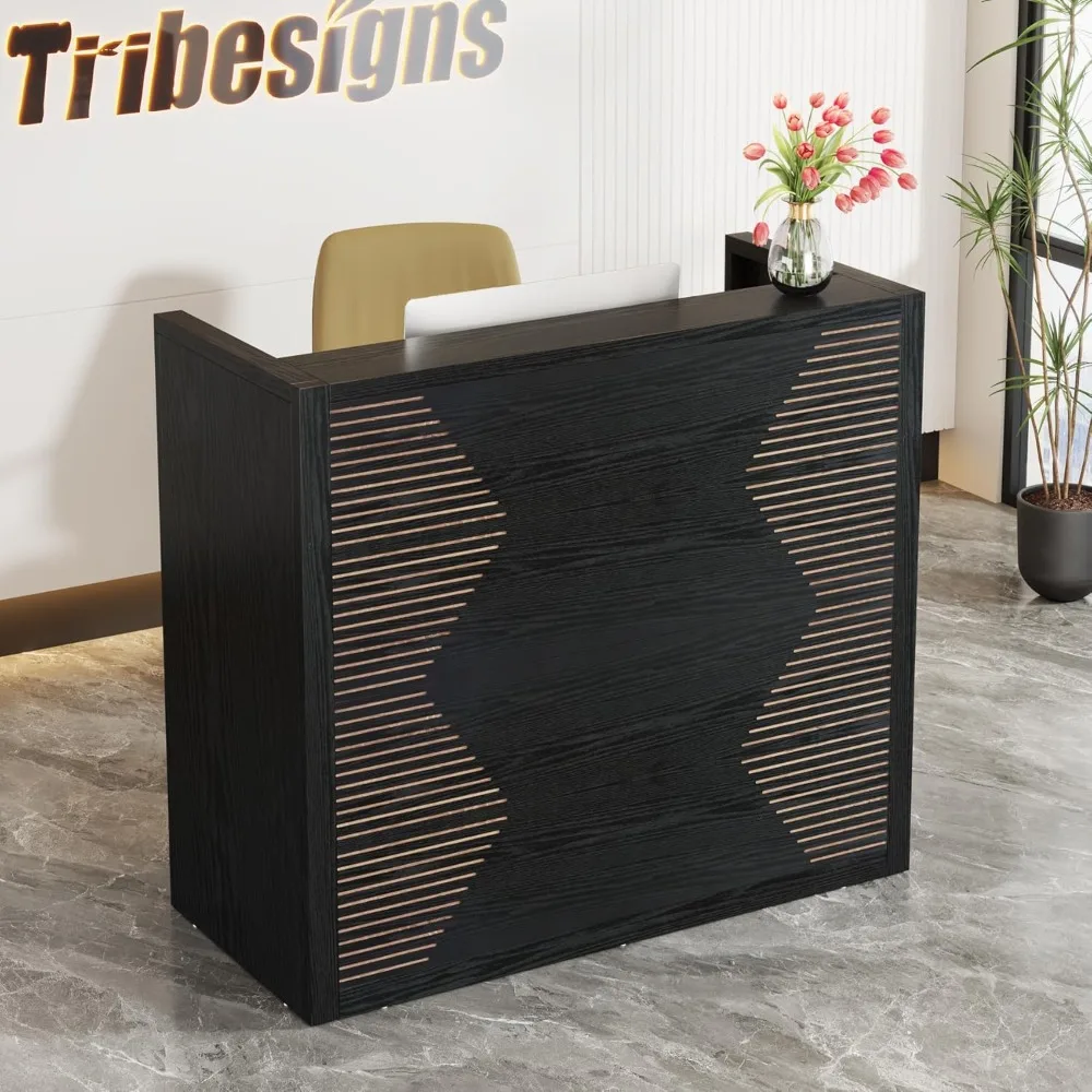 Front Desk Counter, 47 Inch Small Retail Counter Checkout, Lobby,  Small Office, Reception Area (47.2" W x 19.7" D x 43.3" H) 2