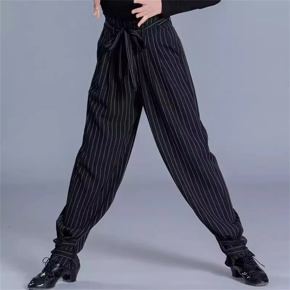 Boy Latin Dance Pants Ballroom Dance Pants Children's lace-up waist Cha Cha/Rumba/Samba