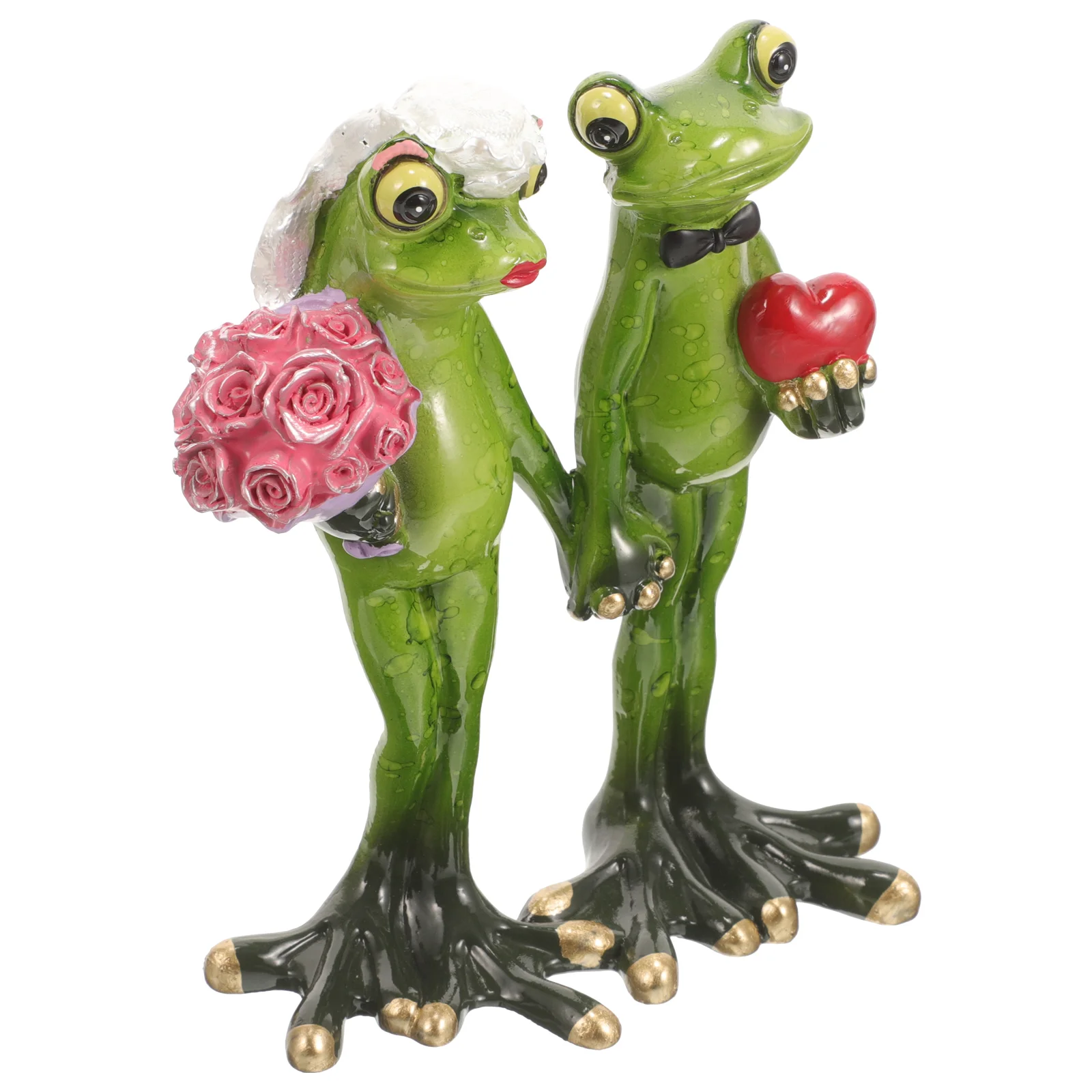 

Frog Garden Statues Outdoor Ornaments Decor Resin Mini Frogs Couple Decorations Wedding Gift