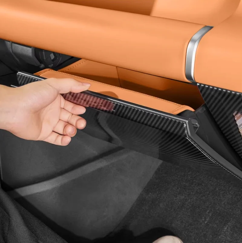 BYD Leopard 7 티타늄 7 탄소 섬유 질감 보호 패널 내부 액세서리용 자동차 승객 글러브 박스 안티 킥 가드