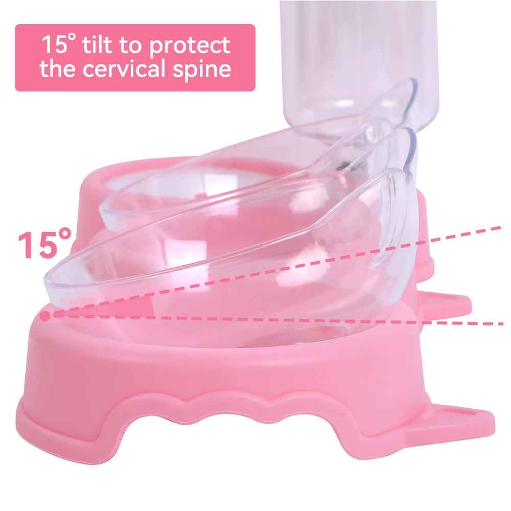 Title 4, Pet Cat Bowl Automatic Feeder Dog Cat Food Bowl...