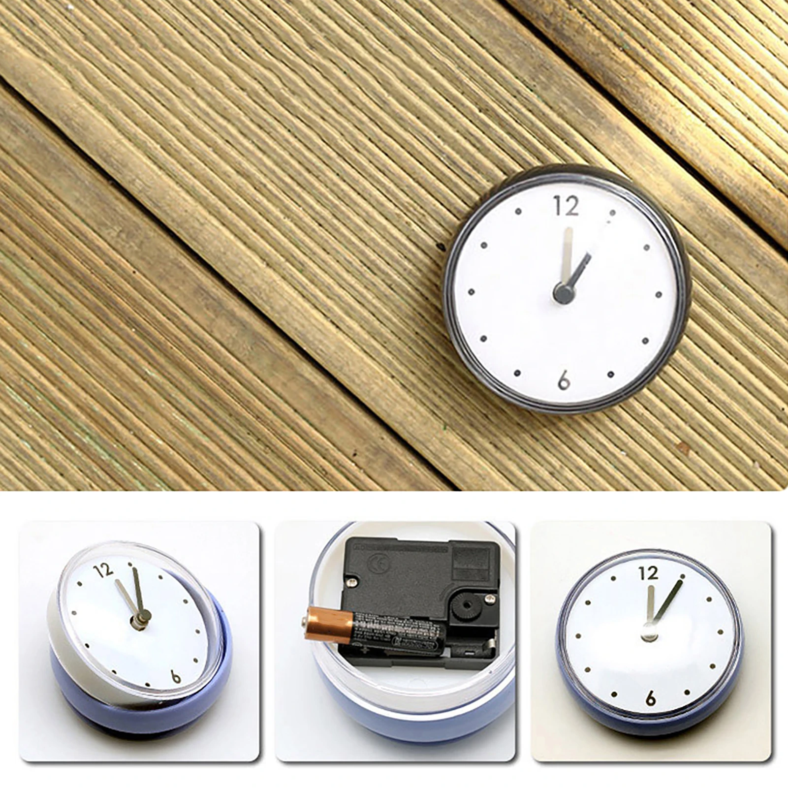 Cute Waterproof Sucker Alarm Clock Cartoon Kitchen Bathroom Bath Shower Clocks With Suction Cup Sucker Wall Clocks DecorationMini Sucker Wall Clock Bathroom Anti-Fog Waterproof 7cm Kitchen Toilet Small Quartz Table Clock