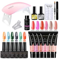 Nail Extension & Gel Polish Kit with UV LED Lamp and Manicure Essentials (Set 7)