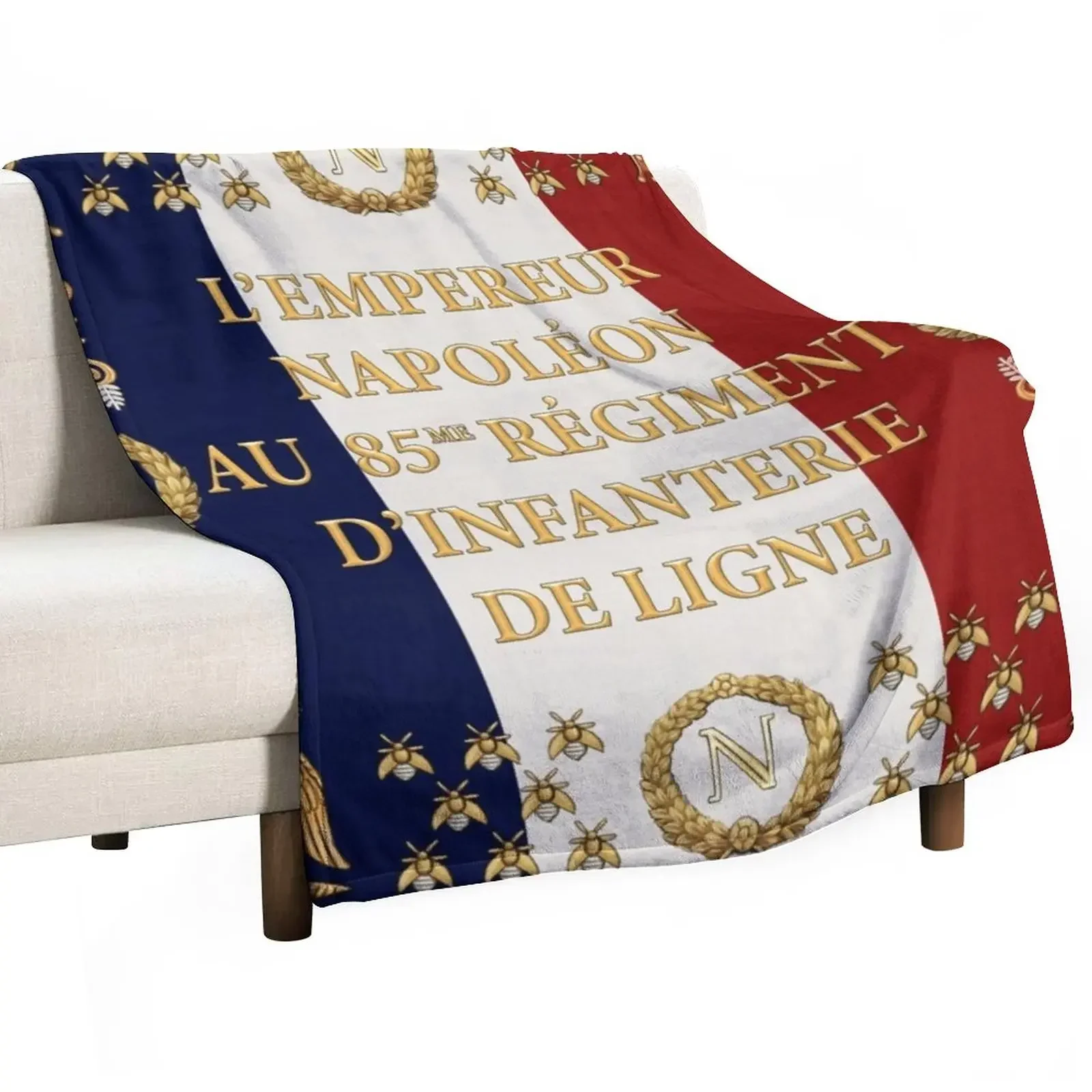 

Одеяло из плюша для младенцев, декоративное одеяло с флагом наполеонического французского 85-го ряда, очень большой размер, индивидуальный подарок