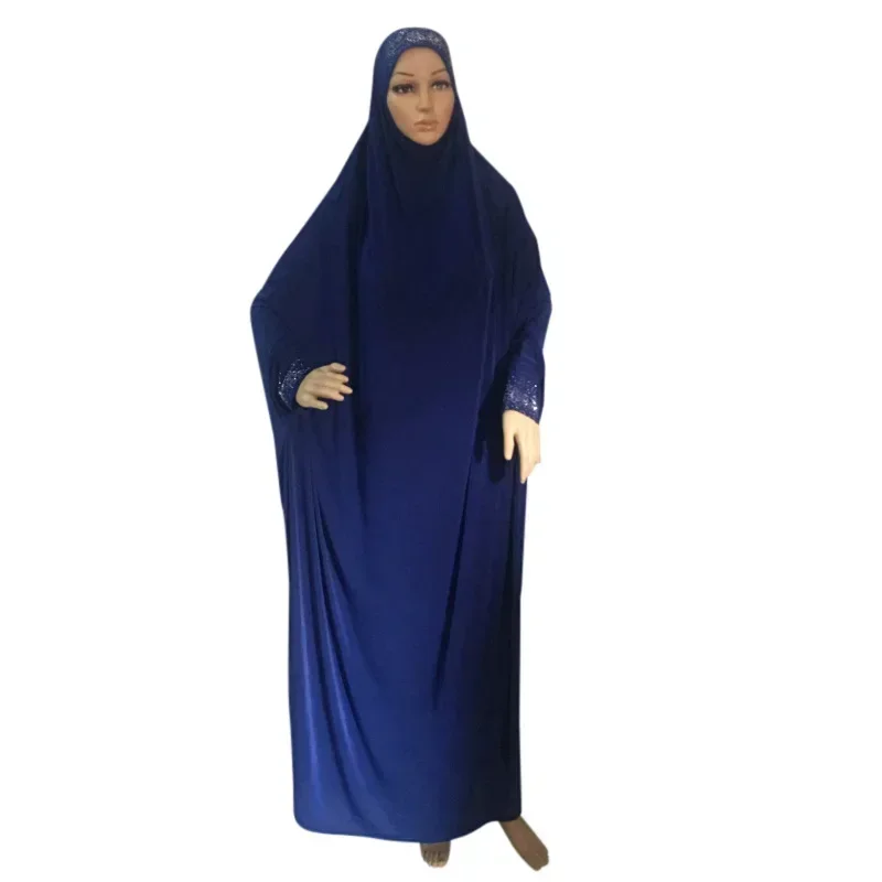 

H098 Ramadan Muslim Abaya Pray Dress with Sleeve Long Khimar Kaftan Robe Arab Middle East Clothing Kaftan Femme Musulman