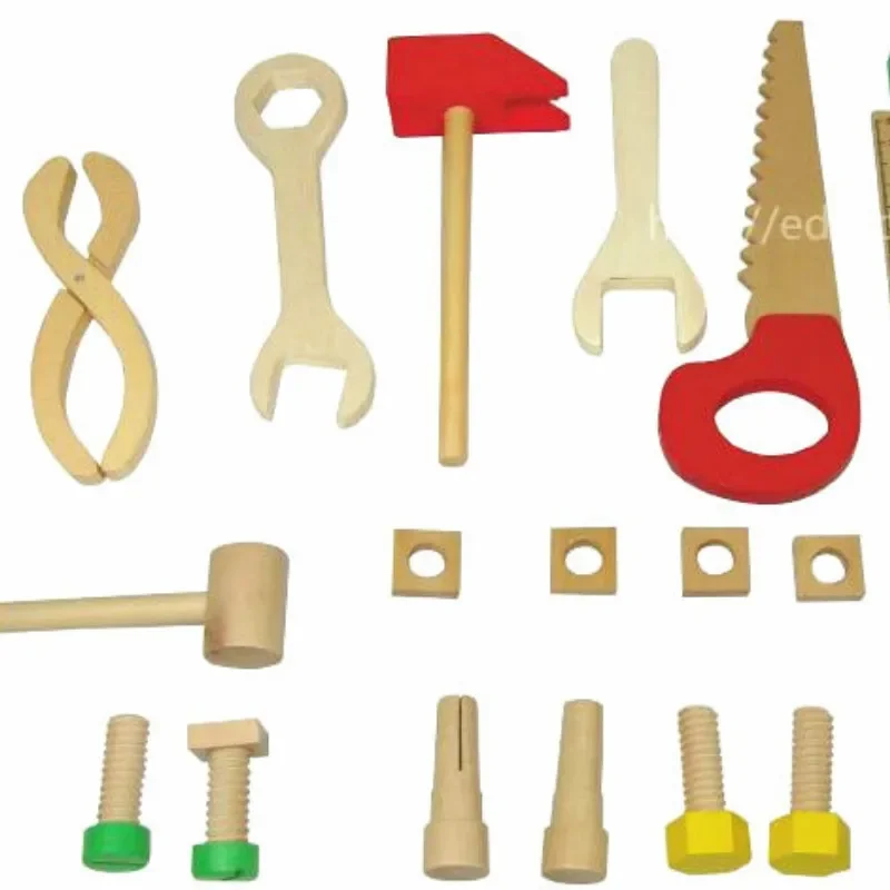 Montessori Baby Educational Toys Kids Wooden Multifunctional Tools Kit Set Box Toy Nut Wrench Boys for Children Games Gifts 4