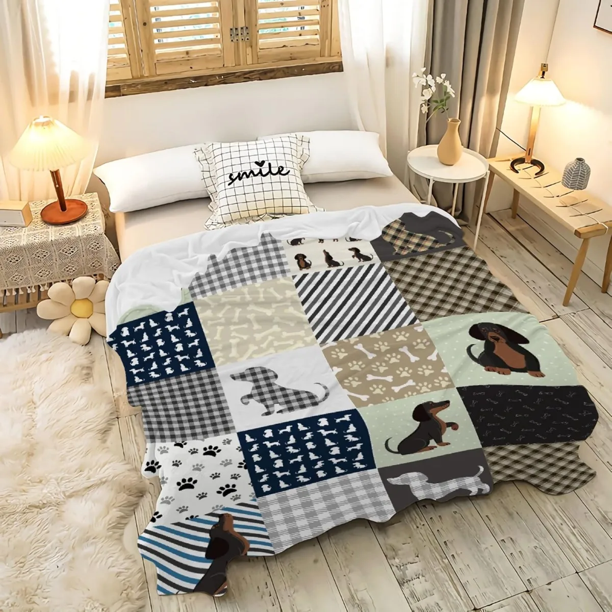 Dachshund Blanket Gifts for Women Cute Dog Lightweight Cozy Flannel Fleece Throw Blanket  Decor 2