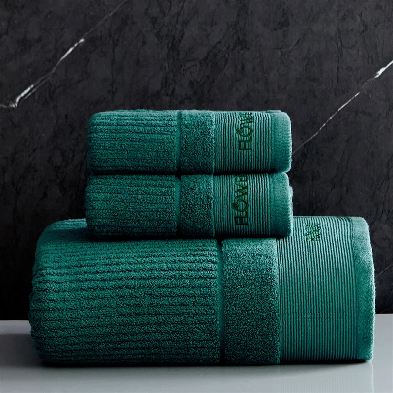 Luxury Cotton Towel Set Bundle , Face Bath Towels, Soft and Comfortable Solid White Grey, Hotel,Home Washcloth,