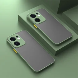 Shockproof Armor Matte Case with Clear Hard Back Cover and Soft TPU Frame - Reno13 Pro 5G (Army Green - 05)