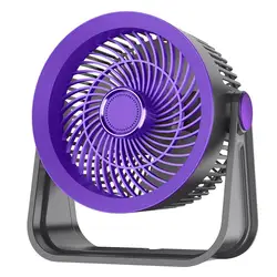 Compact Rechargeable Foldable Fan with Powerful 5 - Speed Wind for Desk, Ceiling, and Camping (Purple)