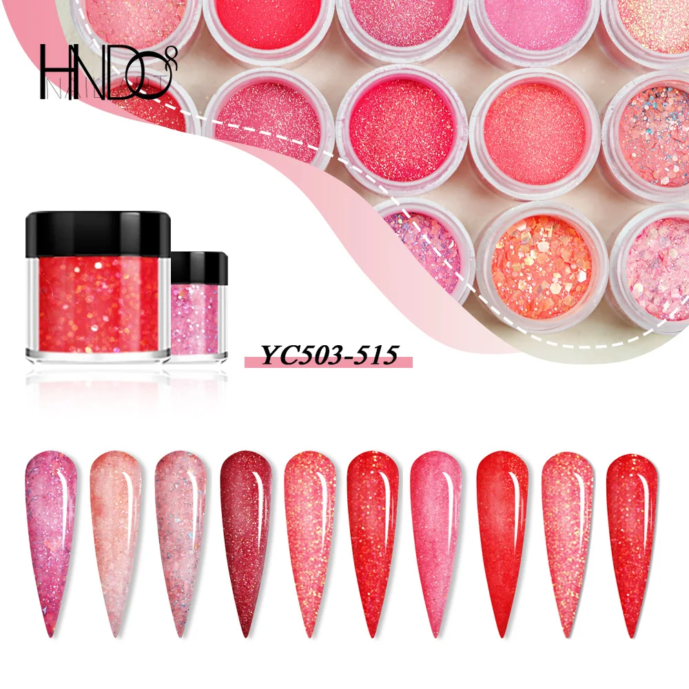 

HNDO 12 Color Dark Red Dipping Acrylic Powder Mixed Sequins for Nail Glitter Decoration Manicure Design Nail Art Pigment 2022