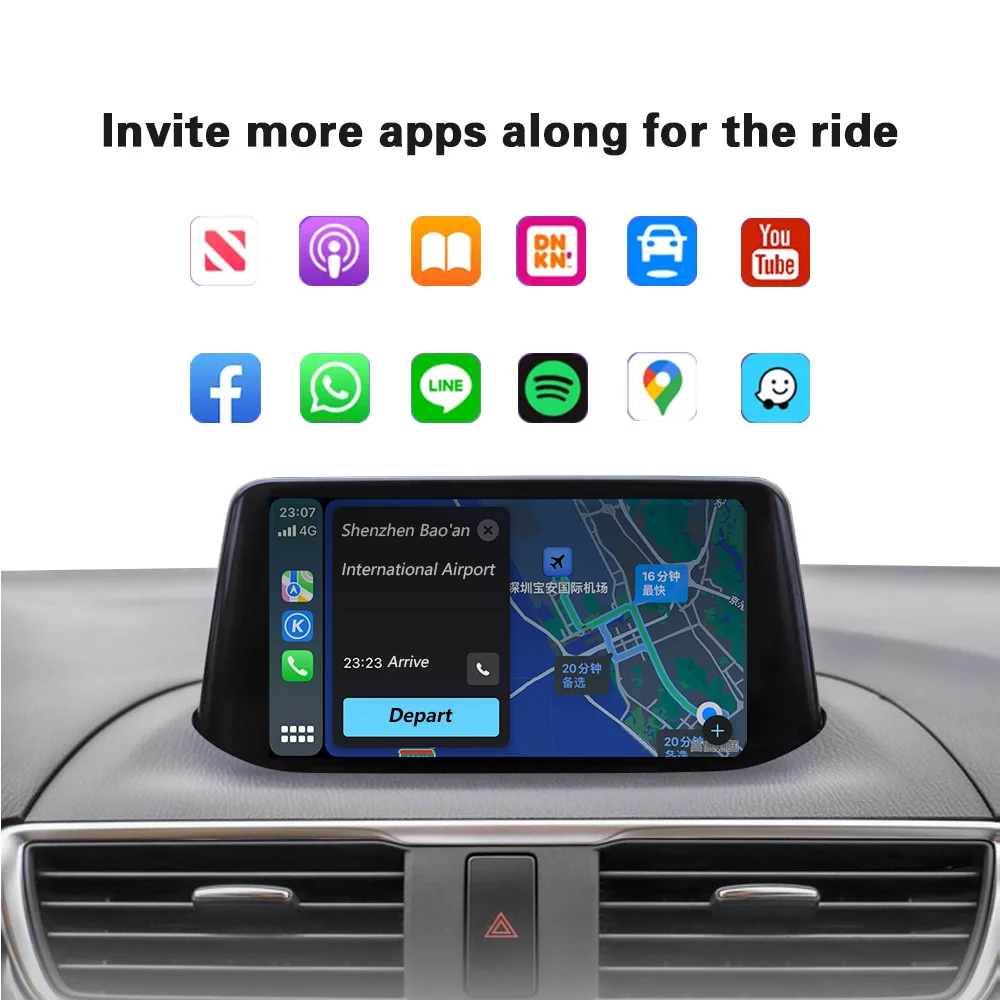Type-c   Apple CarPlay ȵ̵ ڵ  Bluetooth WIFI (Retrofit Mazda 2 3 6 CX30 CX5 CX8 CX9 MX5)